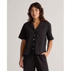 Quince Black Button-Up Top